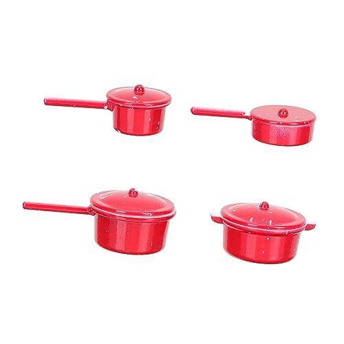 HEMOTON 5 Sätze Miniatur-küchengeschirr Topfmodell Mini-hausdekoration Mini-Topf Für Den Haushalt Dekoratives Topfspielzeug Mini-hausversorgung Desktop - Legierung 4 Stücke * 5 von HEMOTON