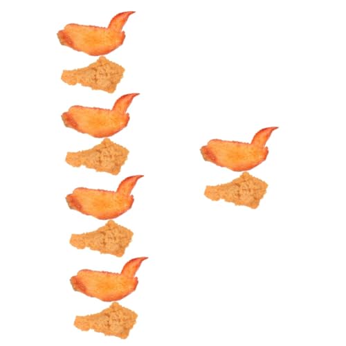 HEMOTON 5 Sätze Simulation Von Hühnerbeinen Mini-zubehör Entzückendes Essensdekor Gehirnspielzeug Verschleißfester Hühnerflügel Gefälschtes Brathähnchen Trommelstock Lagerzubehör PVC von HEMOTON