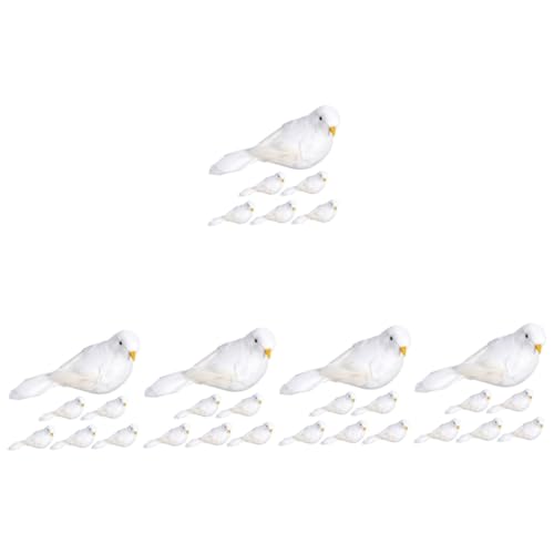 HEMOTON 5 Sätze Simulierte Kleine Weiße Taube Ornamente Vogelspielzeug Realistische Vogelfiguren Taube Skulptur Künstliche Taube Tauben Vogel Figur Schaumige Substanz 6 Stück * 5 von HEMOTON