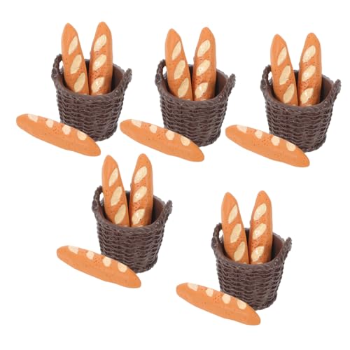 HEMOTON 5 Satz Teiliges Realistische Miniatur Baguette Körbe Täuschend Echte Französische Brotdeko Leichte Miniatur Brotrequisiten für Puppenhaus Küchen-Dekoration Fotografie Szenen von HEMOTON