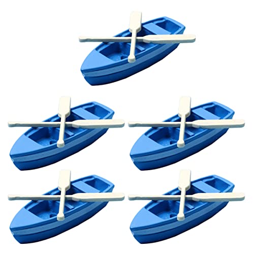 HEMOTON 5 Sets Miniaturboot Mit Rudern Miniaturbootmodell Minifigurenboote Segelbootmodell Spiel Minihaus Für Küsten LKW Strand Mini Minihaus Dekoration Kunstharz von HEMOTON