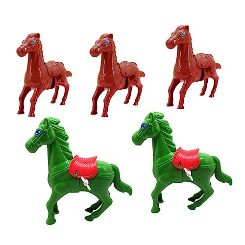 HEMOTON 5 Stück Aufziehspielzeug Pferd Retro Springendes Uhrwerkspielzeug aus Kunststoff für Fördert Hand Augen Koordination und Bewegung Farben Zufällig für Jungen und von HEMOTON