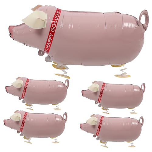 HEMOTON 5er-pack Aufblasbare Schweineballon-spielzeuge Neuartiges Spielzeug Für Jungen Und Mädchen Party Massen-schweinemodellierung Aufblasbare Spielzeuge von HEMOTON