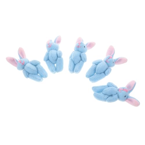 HEMOTON 5 Stück Plüschhasen Entzückende Beflockte Ornamente Für Ostern Geburtstagsdekorationen Perfekte Mini-stofftierspielzeuge von HEMOTON
