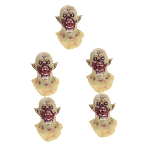 HEMOTON 5 Stück Halloween Vampir Vollkopf Gruselig Leicht und Bequem für Halloween Kostümparty Karneval Cosplay für Erwachsene von HEMOTON