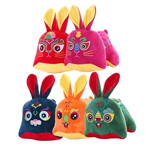 HEMOTON 5 Stück Kaninchen Plüschtier Ausgestopfter Hase Kinderspielzeug Neujahrsornament Neujahrs Hängeanhänger Neujahrs Hängedekoration Hängendes Kaninchen Neujahrs von HEMOTON