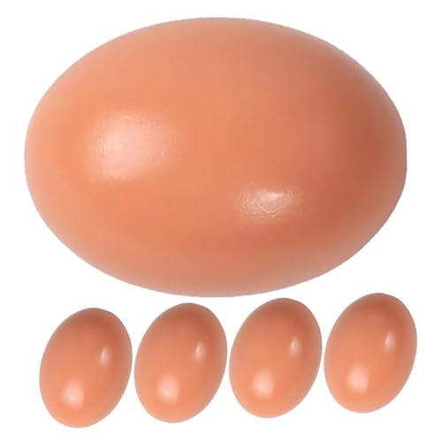 HEMOTON 5 Stück Künstliche Holz Eier Realistische DIY Deko Eier für Hühnernester Bastelbedarf und Kreative Gestaltung für Heimdekoration und Kinderprojekte HEMOTON 5 Stück Künstliche Holz Eier Realistische DIY Deko Eier für Hühnernester Bastelbedarf und Kreative Gestaltung für Heimdekoration und Kinderprojekte von HEMOTON