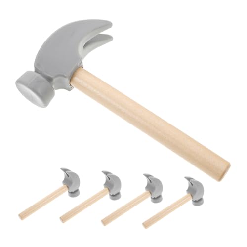 HEMOTON 5 Stück Lernspielzeug Für Kleinkindwerkzeuge Kleiner Bastelhammer Simulationshämmer Holzhammer Klopfspielzeug Kinderhammer Holzhammer Klopfhammer Grau Aus Holz von HEMOTON
