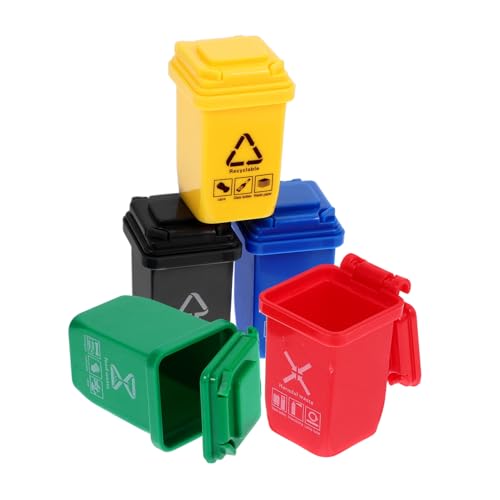 HEMOTON 5 Stück Puppenhaus Miniatur Mülleimer Kinderspielzeug Sortierbehälter Mülleimer Modell Für Mini Wohnkultur von HEMOTON