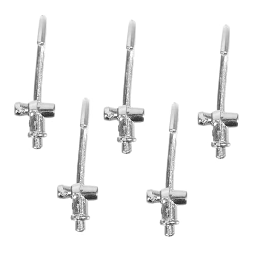 HEMOTON 5 Stück Miniatur Wasserhahn Langlebiger Legierungs-mischerhahn für Puppenhaus Küche Bad Realistische Ausstattung für Kreative Bastel Dekorszenen von HEMOTON