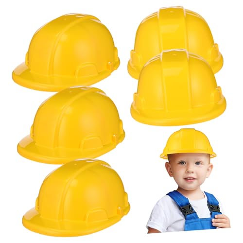 HEMOTON 5 Stück Teiliges Bauhelm aus Stabilem Kunststoff Flexibel und Langlebig als Partyhut für Baustellen Mottofeste und Halloween Passend für Jungen und Mädchen von HEMOTON