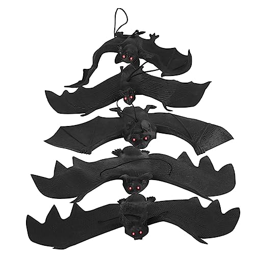 HEMOTON 5 Stück Teiliges Halloween Deko Fledermaus aus Weichem Elastischem Material Realistische Simulation Leicht Aufzuhängen für Halloween Party und Grusel Dekorationen HEMOTON 5 Stück Teiliges Halloween Deko Fledermaus aus Weichem Elastischem Material Realistische Simulation Leicht Aufzuhängen für Halloween Party und Grusel Dekorationen von HEMOTON