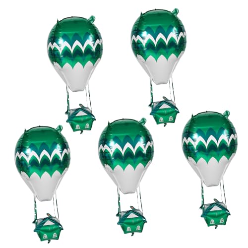 HEMOTON 5 Stück Teiliges Hot Air Balloon Aluminiumfolienballon Langlebige Form Schnelle Befüllung Vielseitige Geburtstagsparty Dekoration für Innen und Außenbereich Farbenfrohe Festliche von HEMOTON