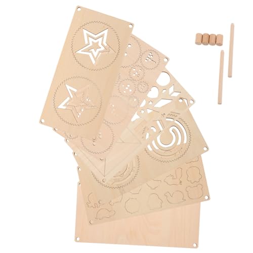 HEMOTON 5 Stück Teiliges Montessori Holz Labyrinth Spielbrett für Multifunktionales Lernspielzeug mit Feinmotorik-Training Hand-Auge-koordination Wiederverwendbaren Malvorlagen und von HEMOTON