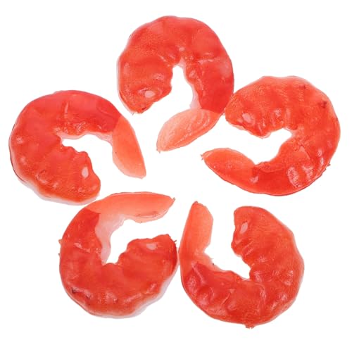 HEMOTON 5 Stück Teiliges Realistische Kunststoff Garnelenmodelle Täuschend Echte Künstliche Shrimps für Dekoration Fotografie und Spiel Vielseitige Deko und Display Accessoires von HEMOTON