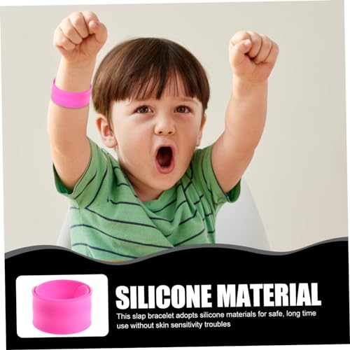 HEMOTON 5 Stück Teiliges Silikon Slap Armband Bunte Party Mitgebsel Sichere Kinderarmbänder zum Schnappen Langlebig Farbintensiv Geeignet für Jungen und Mädchen als und Spielpreis von HEMOTON