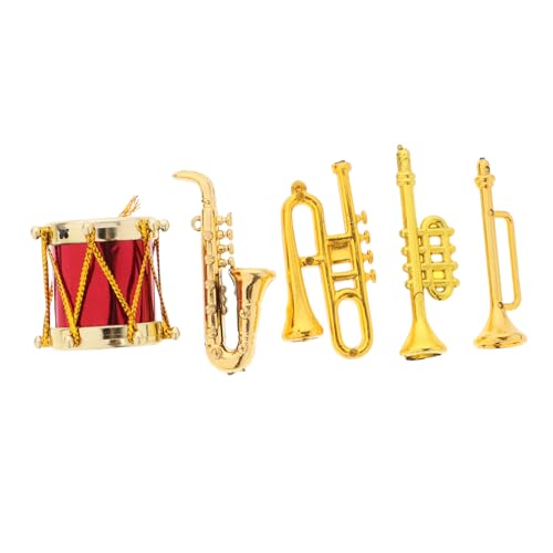 HEMOTON Saxophon 5 Teiliges Saxophonmodell Trompetenmodell Kinder Klarinetteninstrument Rollenspielinstrument Musikblasinstrumente Kleines Instrumentenmodell Frühes Pädagogisches Kind von HEMOTON
