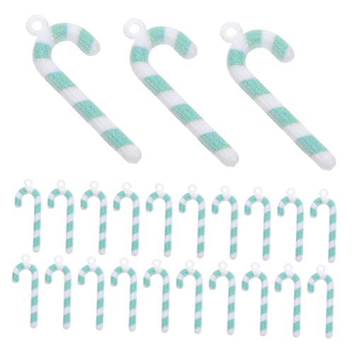 HEMOTON 50 Stück Deko Accessoires DIY Ornamente Weihnachts Zuckerstangen Anhänger Miniatur Dinge Weihnachts Hängeanhänger Mini Zuckerstangen Hängeanhänger Dekorative Stäbe Kunststoff von HEMOTON
