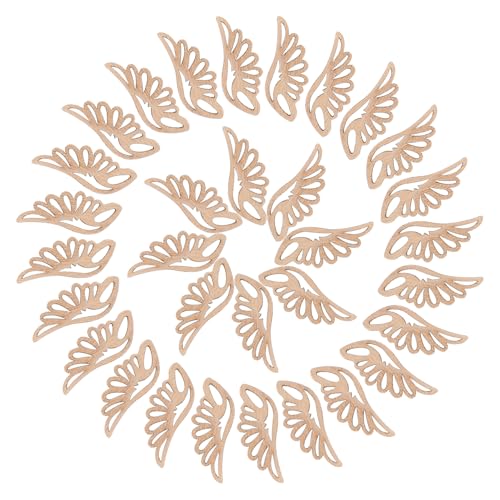 HEMOTON 50 Stück Engelsflügel-Chips Ornament Dekoration Klein Geformt Bausatz Groß Stichworte Ausschnitte Weihnachten Weihnachtsengel Baumspitze Mit Engelsflügeln Malerei Hölzern Khaki von HEMOTON