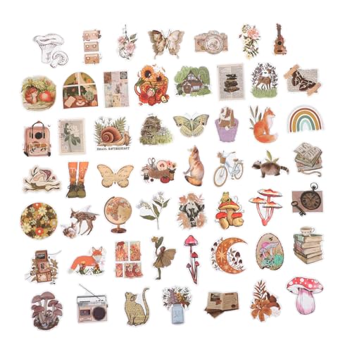 HEMOTON 50 Stück Graffiti Aufkleber Dekoration Laptop Aufkleber wasserdichte Aufkleber Nagelaufkleber Scrapbooking Retro DIY Scrapbook Aufkleber Flasche Dekorative von HEMOTON