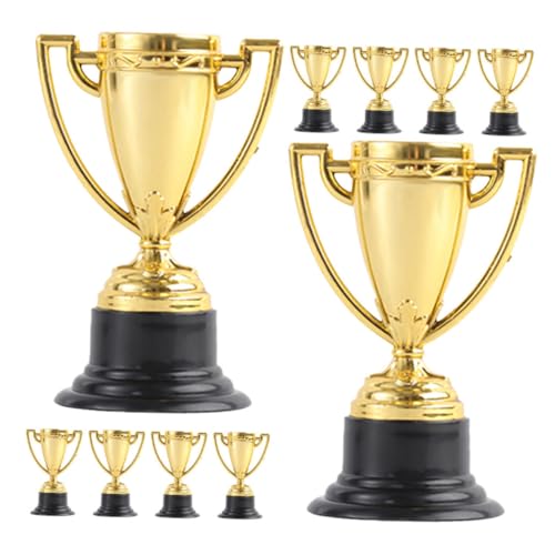 HEMOTON 50 Stück Kindertrophäe Feier-Trophäen- Mini vergibt Trophäen pokale für kunststoffbecher Trophäenpokal der Zeremonie Feier-Trophäenpokal Plastik Golden Wiederverwendbar von HEMOTON