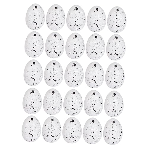 HEMOTON 50 Stück Ostereier easter eggs easter toys ozdoby wielkanocne Plastikeier Gelee-Vogel-Eier gesprenkelte Eier zum Basteln Osterei dekoratives Osterei Kunststoff Weiß von HEMOTON
