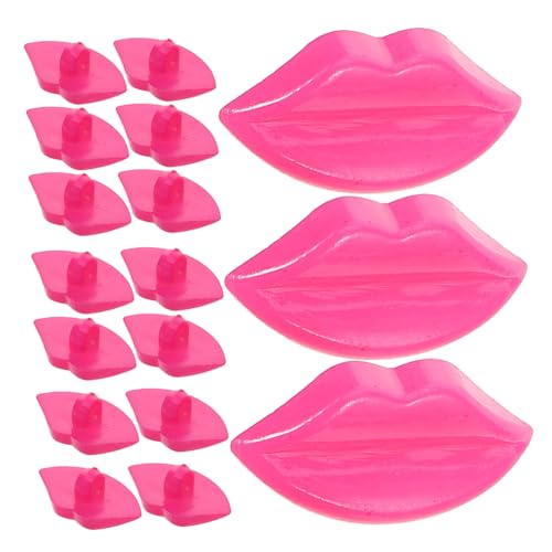 HEMOTON 50 Stück Puppengesichtsmerkmale Zubehör Löcher Knopf Einzigartige Knöpfe Handgenähte Knöpfe Lippenteile Lippenzubehör Puppenherstellung Lippen Nähknöpfe Puppenlippenknöpfe Rosy von HEMOTON