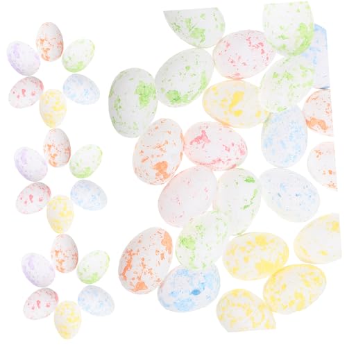 HEMOTON 50 Stück Schaumeier gucken Neon Ei selber basteln ostereierfarbe easter eggs - DIY Dekoration ostereier pustemeister Eierdekoration Partytütenfüller DIY-Schaum-Ei- von HEMOTON