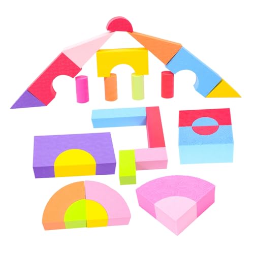 HEMOTON Pädagogisches Softblock-Set 50-teilig Bausteine Stapelspielzeug Für Kleinkinder Im Alter Von 1–2 Jahren Lernspielzeug Montessori-Form Feinmotorik von HEMOTON
