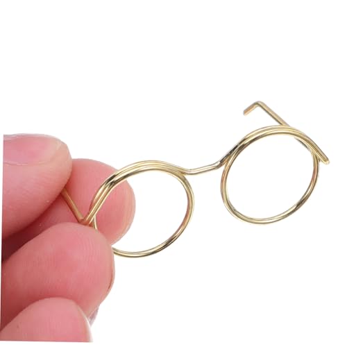 HEMOTON 50 Stück Teiliges Miniatur Puppenbrillen aus Metall mit Filigranem Drahtgestell Mini Deko für DIY Bastelarbeiten Puppenhaus Zubehör für Kreative Fotografie und Vielseitige von HEMOTON