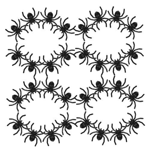 HEMOTON 500 Stück Realistische Halloween Mini Spinnen aus Kunststoff Gruselige Fake Spinnen Deko Streich Requisiten für Halloween Party Spukhaus Dekoration Kompakte Mini für von HEMOTON
