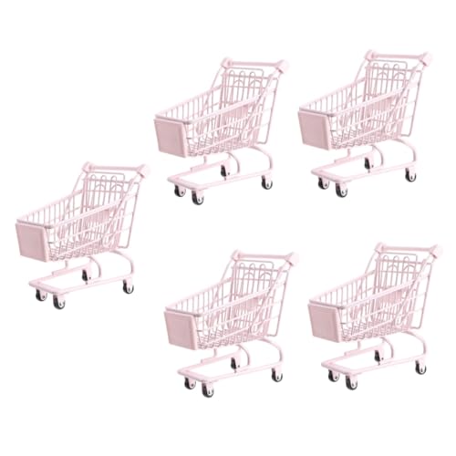 HEMOTON 5St Einkaufswagen Kinderspielzeug Drahtkörbe zum Organisieren Schreibtischzubehör Kinderwagen Baby Puppenwagen Mini-Supermarktwagen Spielzeug zur Schreibtischaufbewahrung Weben LKW von HEMOTON