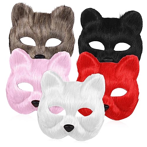 HEMOTON 5St Fuchsmaske Katzenschwanz Kostüm Zubehör LED-Lichtmaske Katzenkostüm halloween masken halloweenmaske white mask halloween gesichtsmaske Tiermaske Cosplay- Plastik von HEMOTON