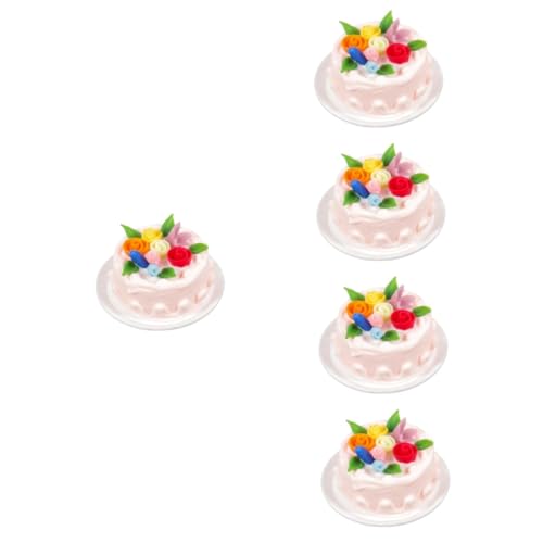 HEMOTON 5St Mini-Cupcakes Mini-Spielzeug lebensechtes Lebensmittelspielzeug Papierbecher Modelle falscher Kuchen Kuchen-Requisiten Puppenhaus Pappbecher Zubehör vorgeben Nachtisch Harz von HEMOTON