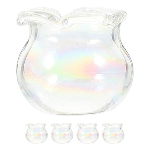 HEMOTON 5St Puppenhaus Aquarium Fischglas Blase-Aquarium-Röhrenlampe Roboter-Fisch-Badespielzeug Qualle Cooles Fischbecken Tischdekoration und Accessoires Miniatur-Zubehör kleines Aquarium von HEMOTON
