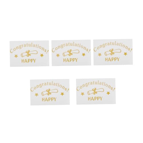 HEMOTON Selbstklebendes Aufkleberset 5-teilig Abschlussballon-Aufkleber Ballonaufkleber Für Abschlussfeier-Dekorationen Buchstabendruck von HEMOTON