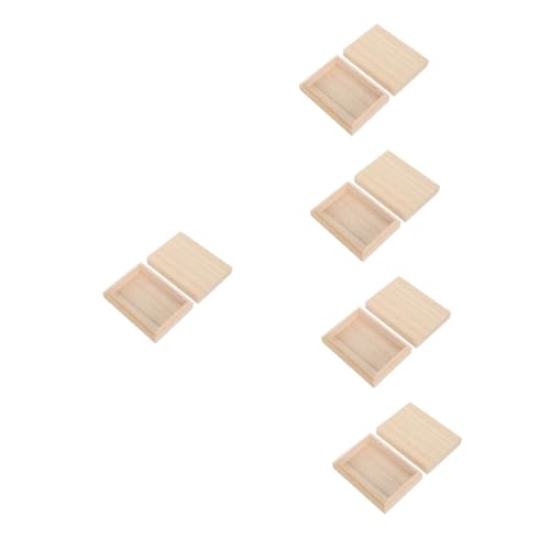 HEMOTON 5st Spielkarten Holzkiste Tablett Spielen Aufbewahrung Von Spielkarten Spielkoffer Schmuckbehälter Aus Holz Spielkartenhalter Deckskoffer Universal- Natürliches Holz Paulownia-Box von HEMOTON