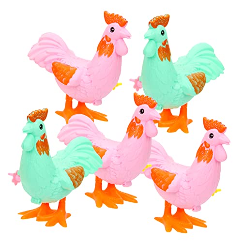 HEMOTON 5St Uhrwerk-Hahn- interaktives wohnungsdeko Fun Toy Funny Toys geburtstagsmitgebsl für kleine Tiere Kreatives kleine Spielsachen Plastik von HEMOTON