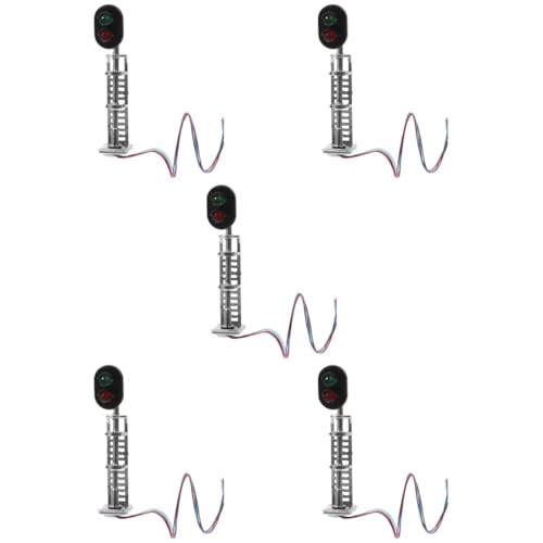HEMOTON 5st Modellbahn Lichter Büro-schreibtischdekorationen Die Büro-Schreibtisch-Dekoration Miniaturspielzeug Puppenhaus-ampellampe Zug Metall Anlage Kind Modellmaterial von HEMOTON