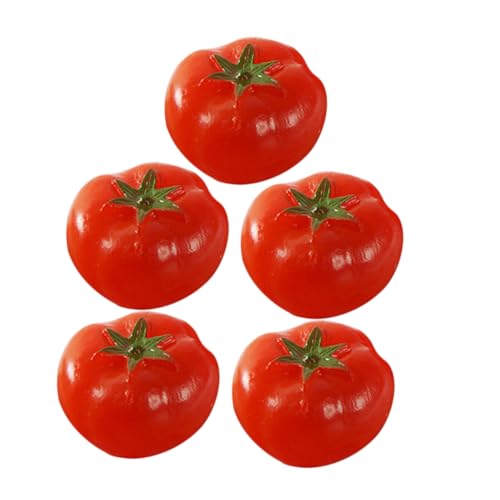 HEMOTON 5st Kirschtomatenmodell Künstliches Tomatenmodell Realistische Simulation Tomatenspielzeug Gefälschte Tomaten-Requisite Lebensechte Schaumtomate Miniatur Puppenhaus Rot PVC von HEMOTON
