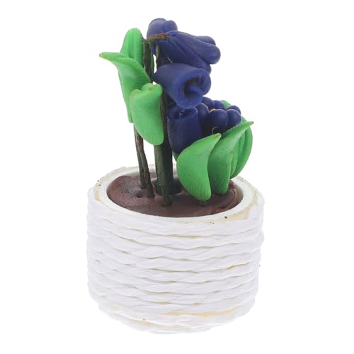 HEMOTON 5st Miniatur-Bonsai-Modell Baby-mädchen-Kuchen-Topper Töpfe Für Pflanzen Puppenhaus Sukkulenten Miniatur-puppenhauspflanzen Topfpflanze Keramik Violett Kind Gefälschte Pflanze von HEMOTON