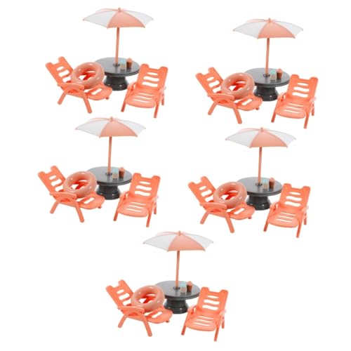 HEMOTON 5st Strandkorb-set Puppenhaus Liegestühle Dekorationen Schmücken Strandstuhl Möbel Mini-spielzeug Wohnkultur Mini-strandkorb-dekor Abs Spielzeugzimmer Miniatur Kind von HEMOTON