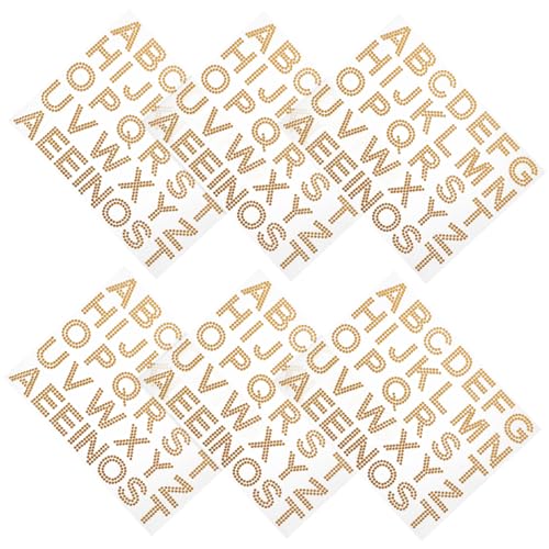 HEMOTON 6 Blätter Acryl-Buchstaben-Strassaufkleber Bling- -Aufkleber dekorative Aufkleber selber Machen Schmuck Aufkleber Hochzeits-DIY-Aufkleber Aufkleber für die Tasche Golden von HEMOTON