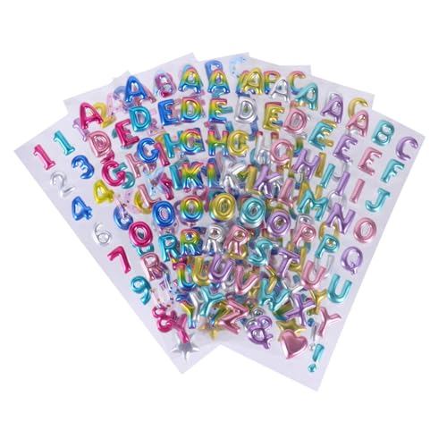 HEMOTON Frohe Weihnachten-Aufkleber Glitzernde Buchstaben- Und Zahlenaufkleber 3D-Alphabet-Aufkleber Für Dekorumschläge von HEMOTON