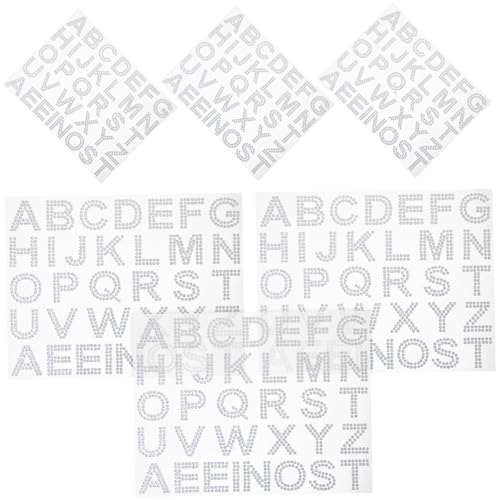 HEMOTON 6 Bögen Acryl Buchstaben Strass Aufkleber Cartoon Aufkleber Scrapbook Aufkleber Juwelen Aufkleber Laptop Aufkleber Strass Aufkleber Für Wasserflaschen Handyhüllen Bunt von HEMOTON