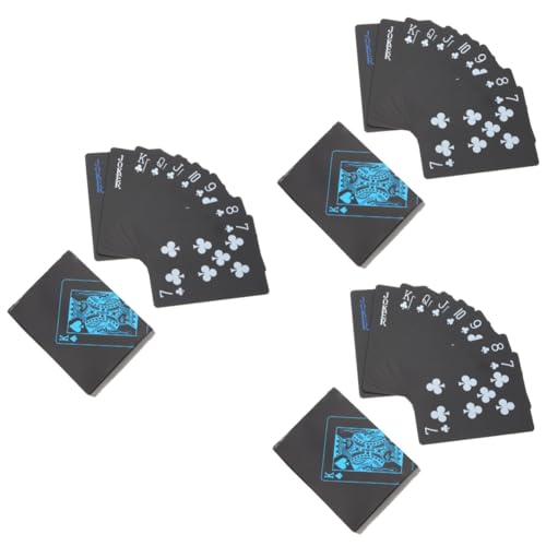 HEMOTON 6 Kisten Kartendeck Tischzubehör Kartenspiele Tischspiel Für Den Haushalt Brettspiele-Geschenk Pokerspiel Für Party Spielkarneval Schwarze Spielkarten Plastik Tischkarten Camping von HEMOTON
