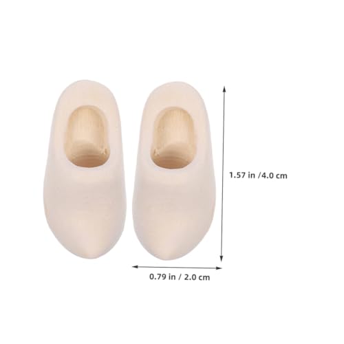 HEMOTON 6 Paar Miniatur Holzschuhe Für Puppenhaus Holzschuhe Für Puppenhaus Unlackierte Holz Bastelschuhe Mini Netherland Puppenschuhe von HEMOTON