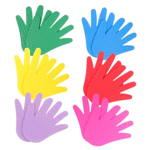 HEMOTON 6 Paare Hand Fußbodenmarkierungen für Kindergarten Sensory Floor Mats aus Robustem Kunststoff rutschfest und Wetterfest für Motorische und Koordiniertes Lernen im Vorschulalter von HEMOTON