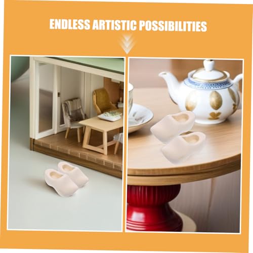 HEMOTON 6 Paare Mini Holzschuhe Unlackierte Mini Holzclogs für Basteln DIY Bemalung Puppenhaus Dekoration Handgefertigte Holzschuhe für Schlüsselanhänger Miniaturmodelle HEMOTON 6 Paare Mini Holzschuhe Unlackierte Mini Holzclogs für Basteln DIY Bemalung Puppenhaus Dekoration Handgefertigte Holzschuhe für Schlüsselanhänger Miniaturmodelle von HEMOTON