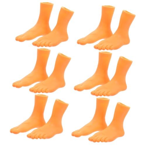 HEMOTON 6 Paare Zehenfingerabdeckung Puppenhände und -füße Füße Requisiten Mini-Fingerpuppen falsche Füße Puppen für Finger-Fuß-Puppen Fußpuppen Fuß Fingerpuppe Vinyl von HEMOTON